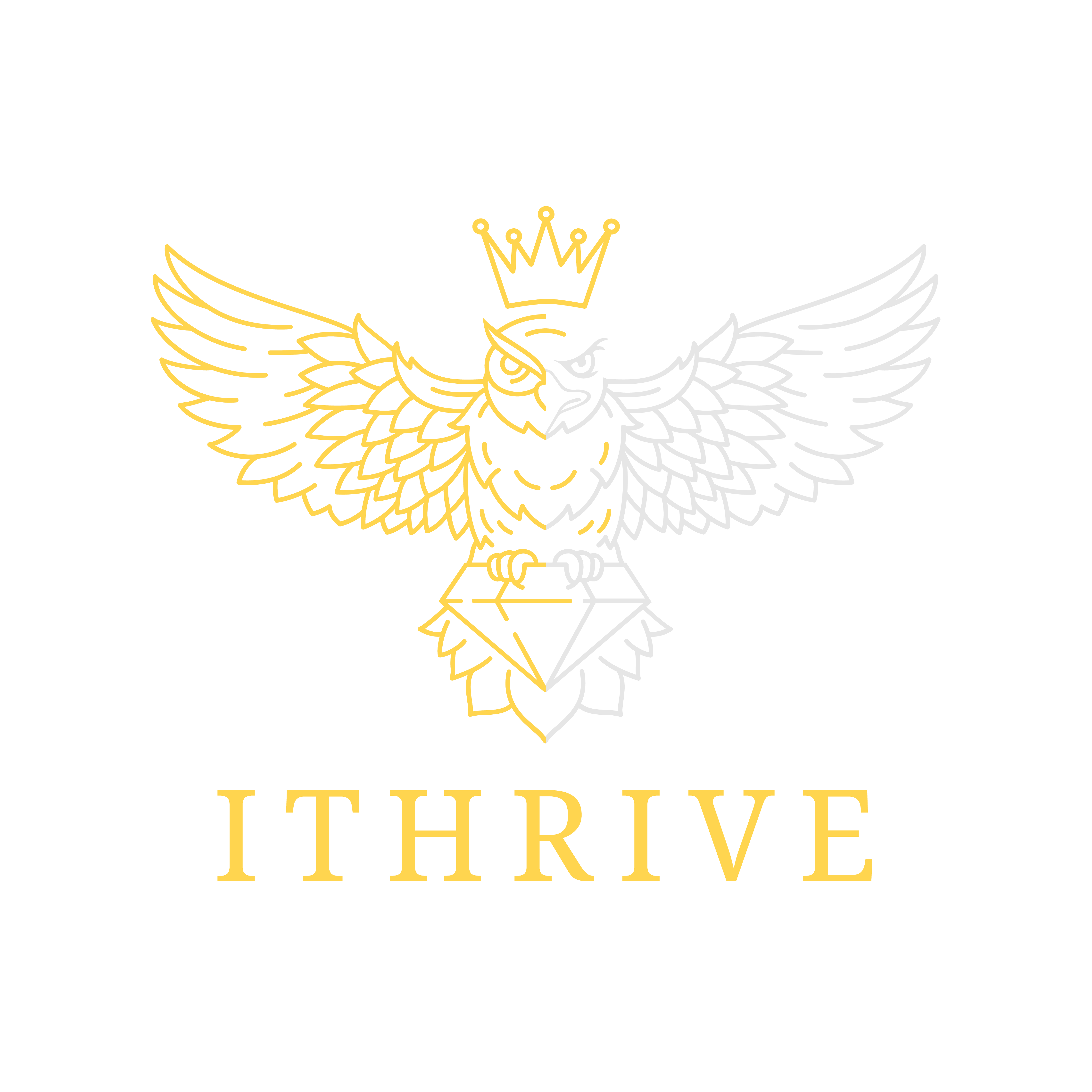 ITHRIVE final logo — owl and eagle combined, crowned emblem