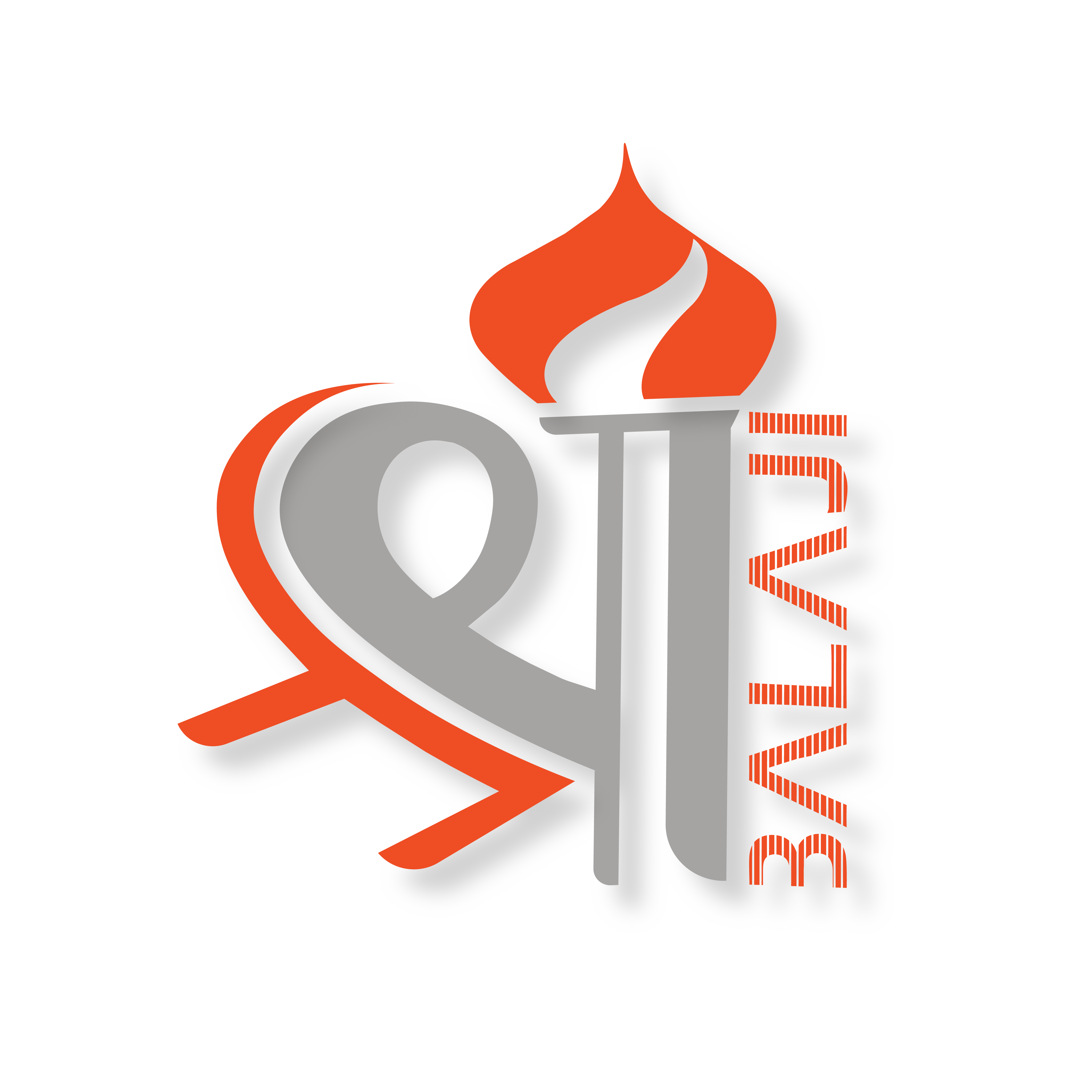 Shribalaji final logo — Hindi Shri character blended with a flame torchbearer